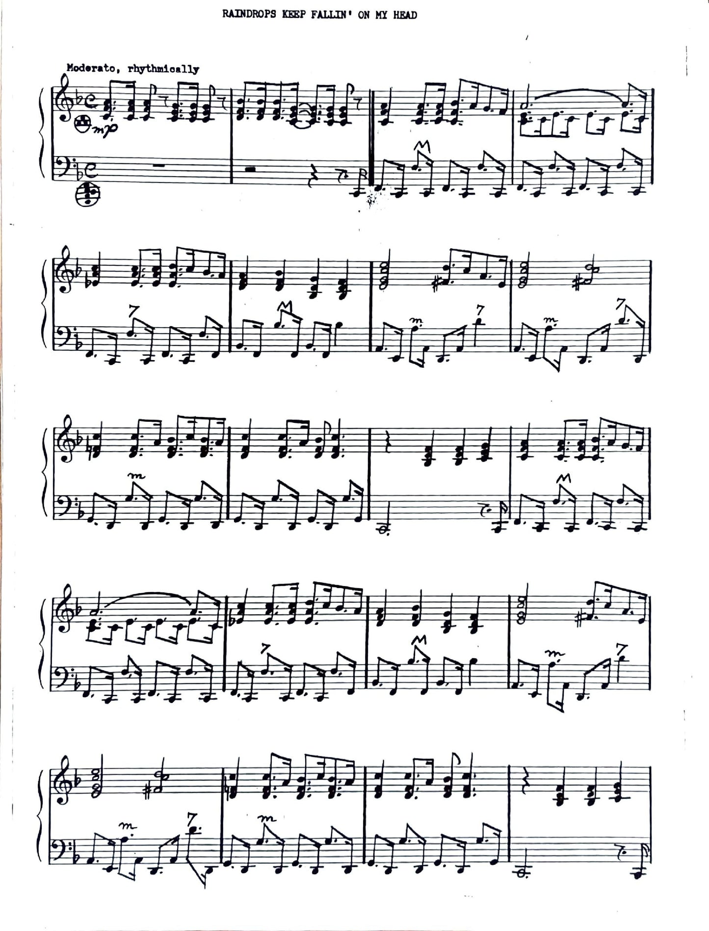 Raindrops Keep Fallin' on My Head (Solo)