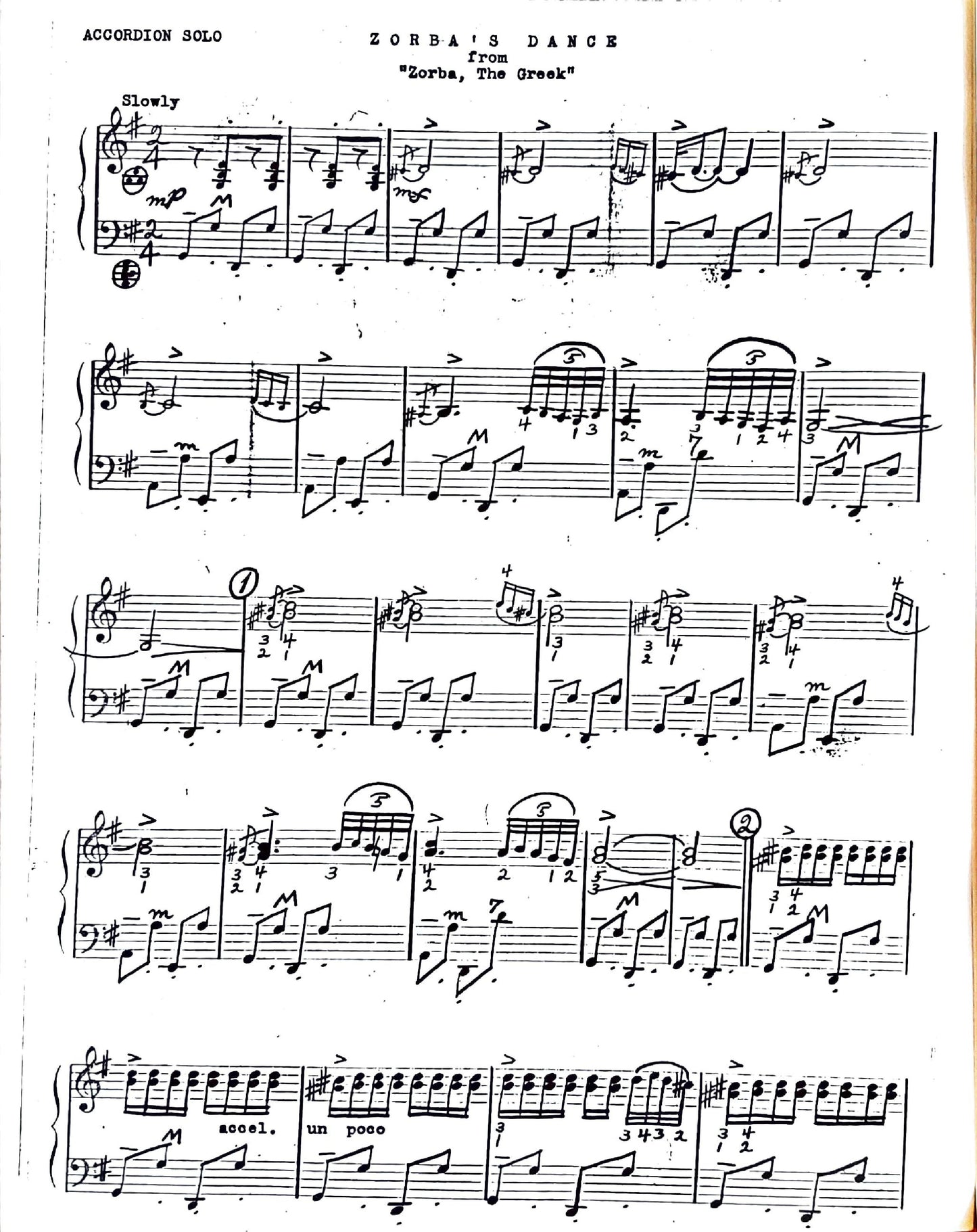 Zorba's Dance from 'Zorba, the Greek' (Solo)