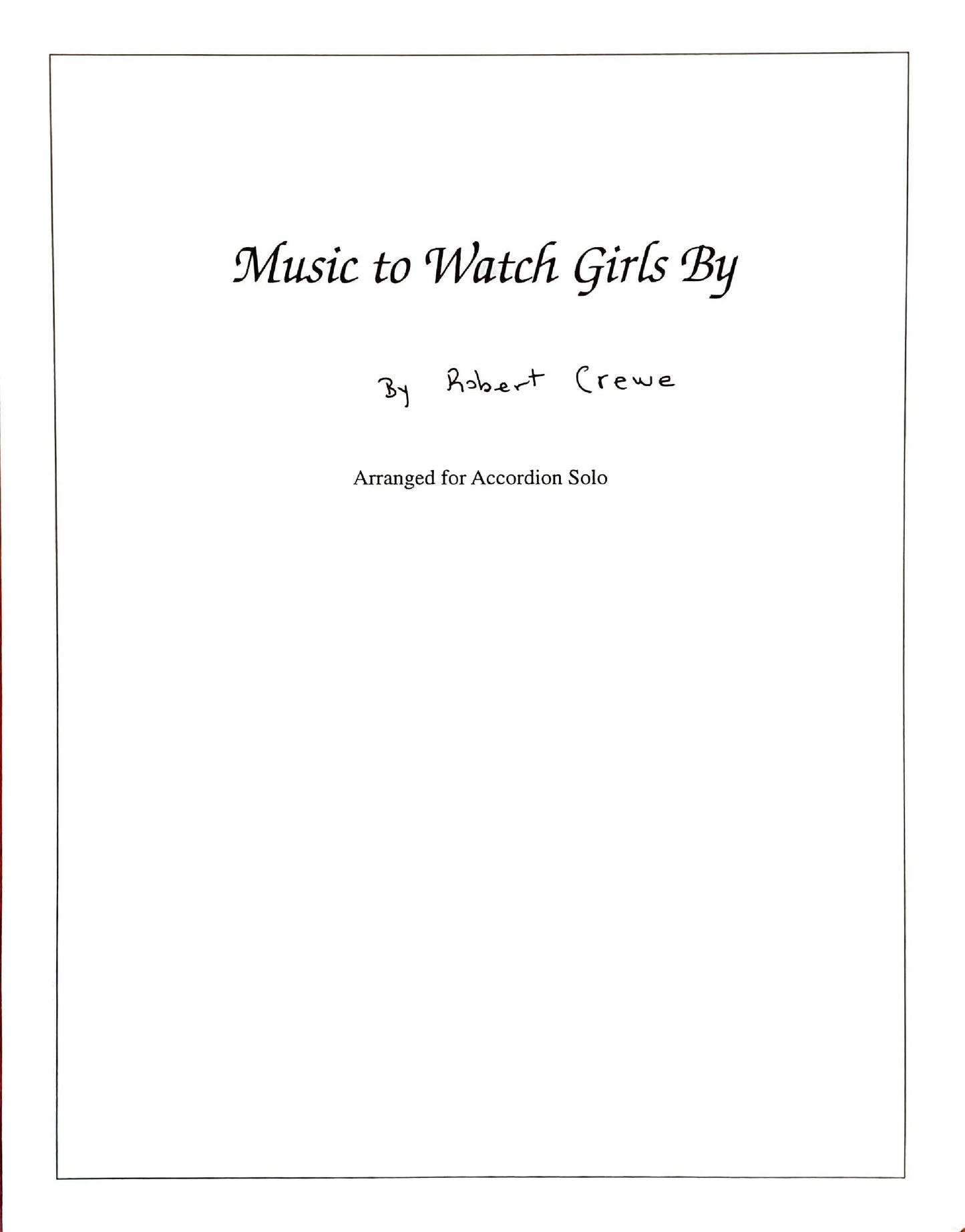 Music to Watch Girls By (Solo)