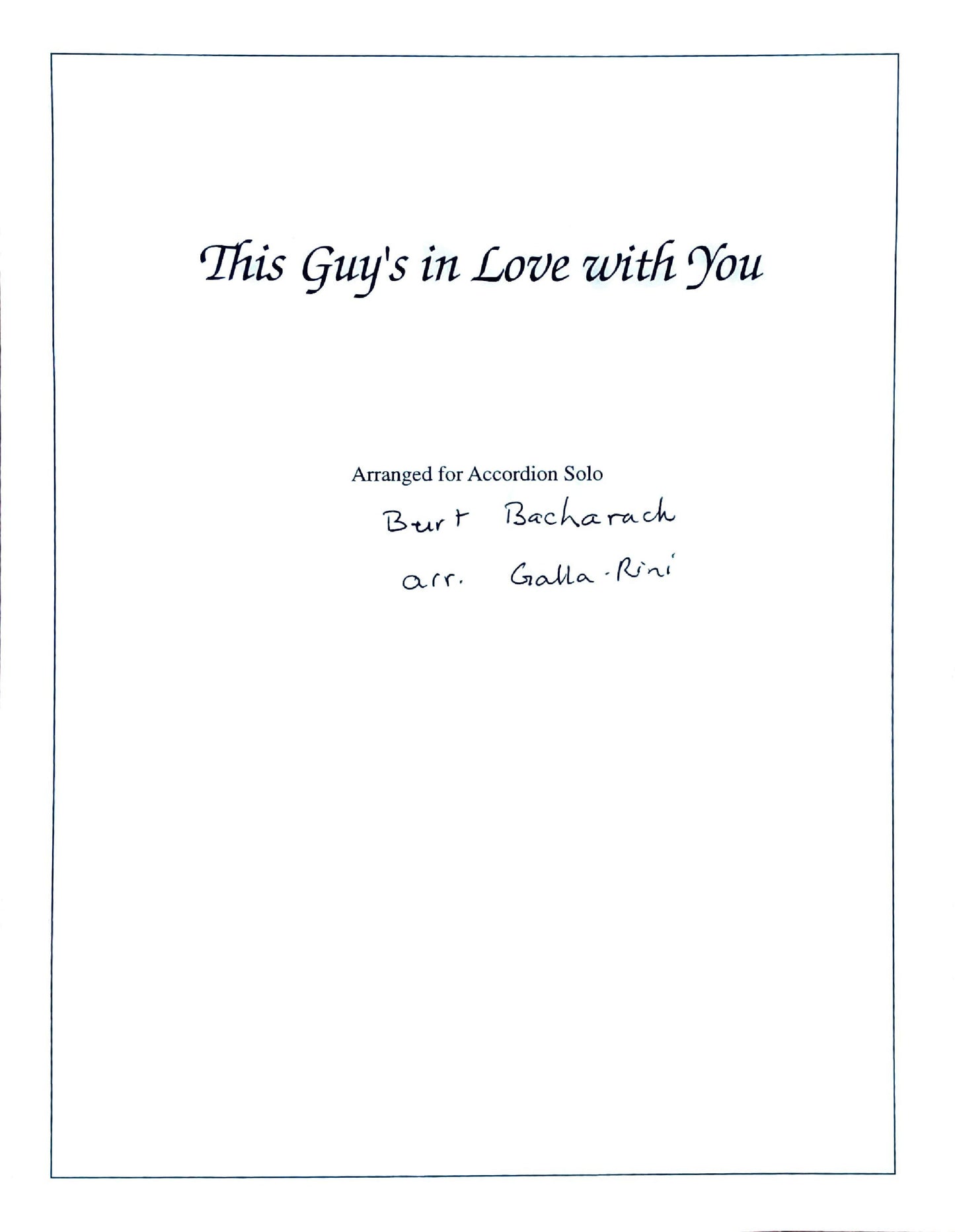 This Guy's in Love with You (Solo)