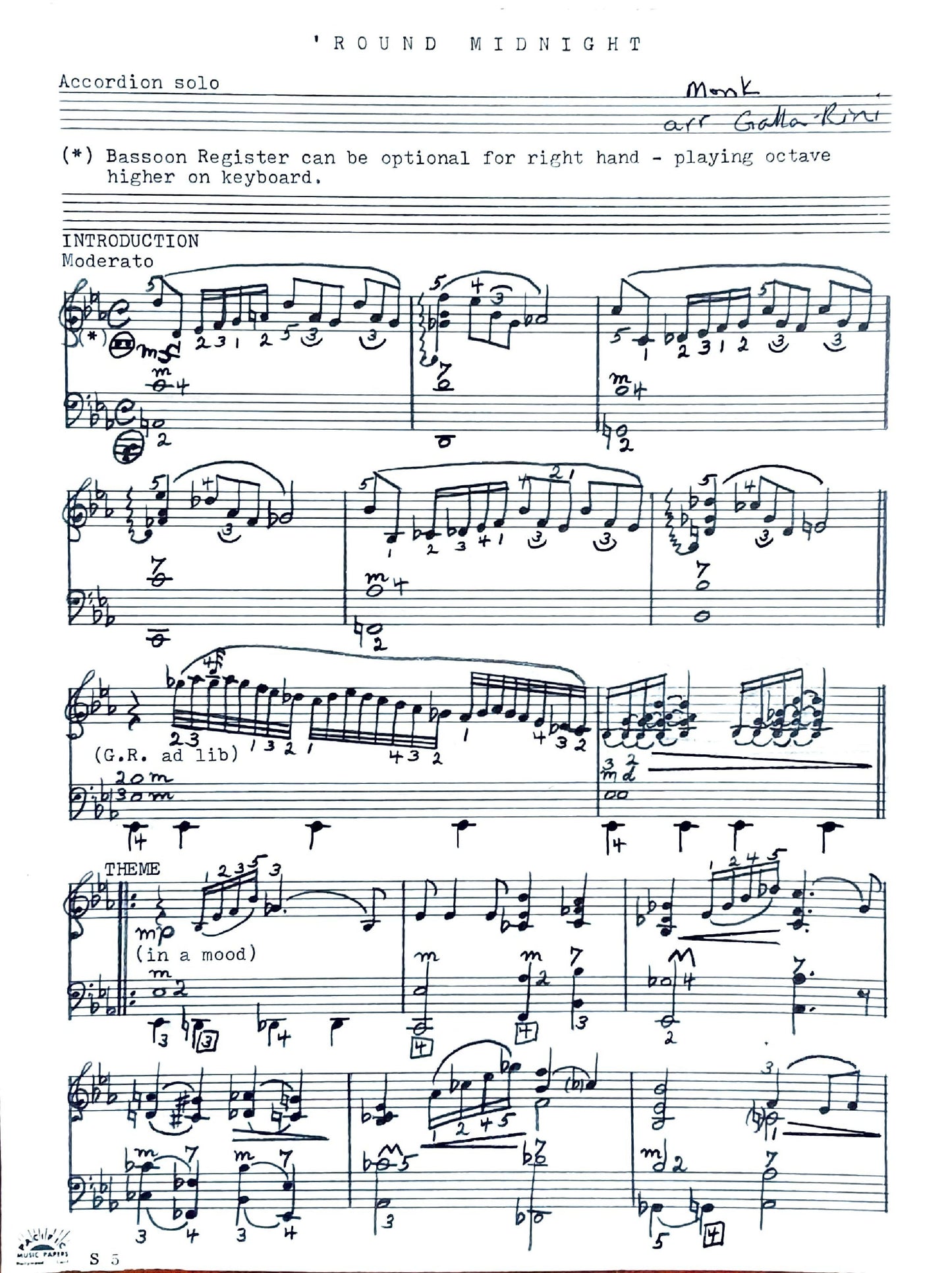 'Round Midnight (Solo)