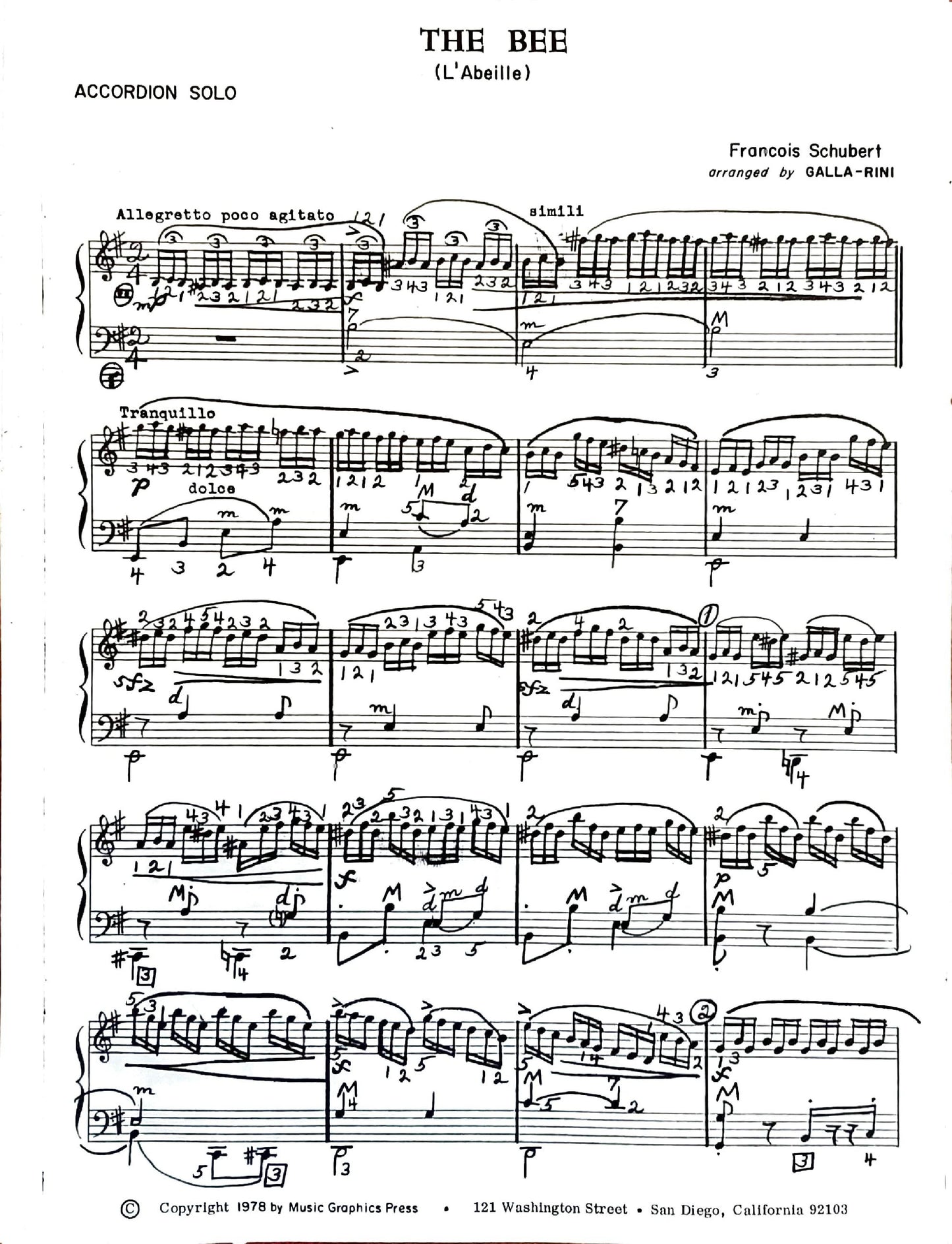 The Bee (L'Abeille) (Solo)