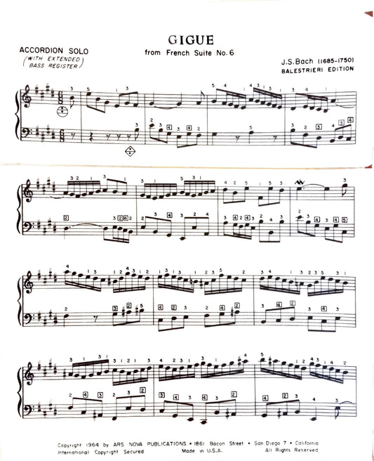 Gigue from French Suite No. 6