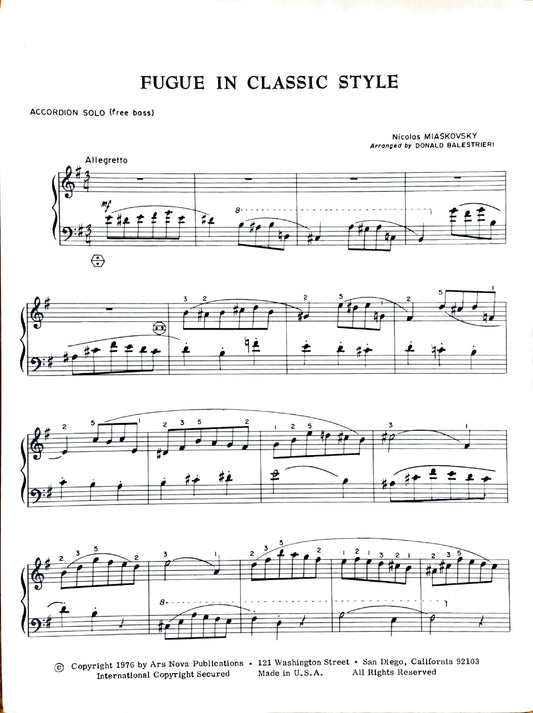 Fugue in Classic Style (Solo)