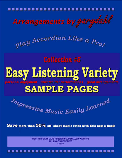 Easy Listening Variety Collection #5 eBook accordion arrangements by Gary Dahl