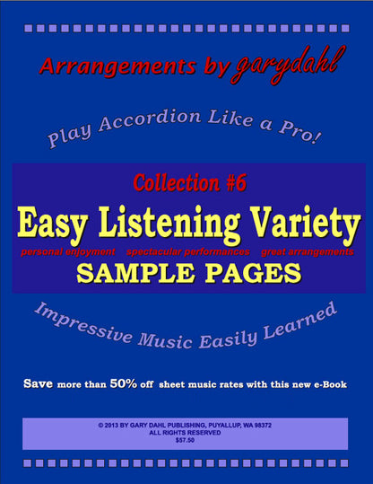Easy Listening Variety Collection #6 eBook accordion arrangements by Gary Dahl