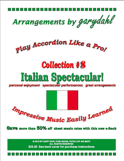 Italian Spectacular eBook accordion arrangements by Gary Dahl
