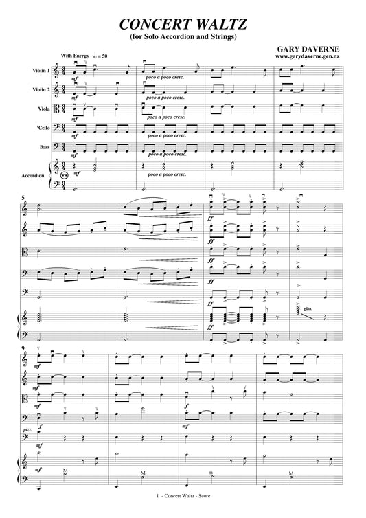 Concert Waltz (for Solo Accordion and Strings)