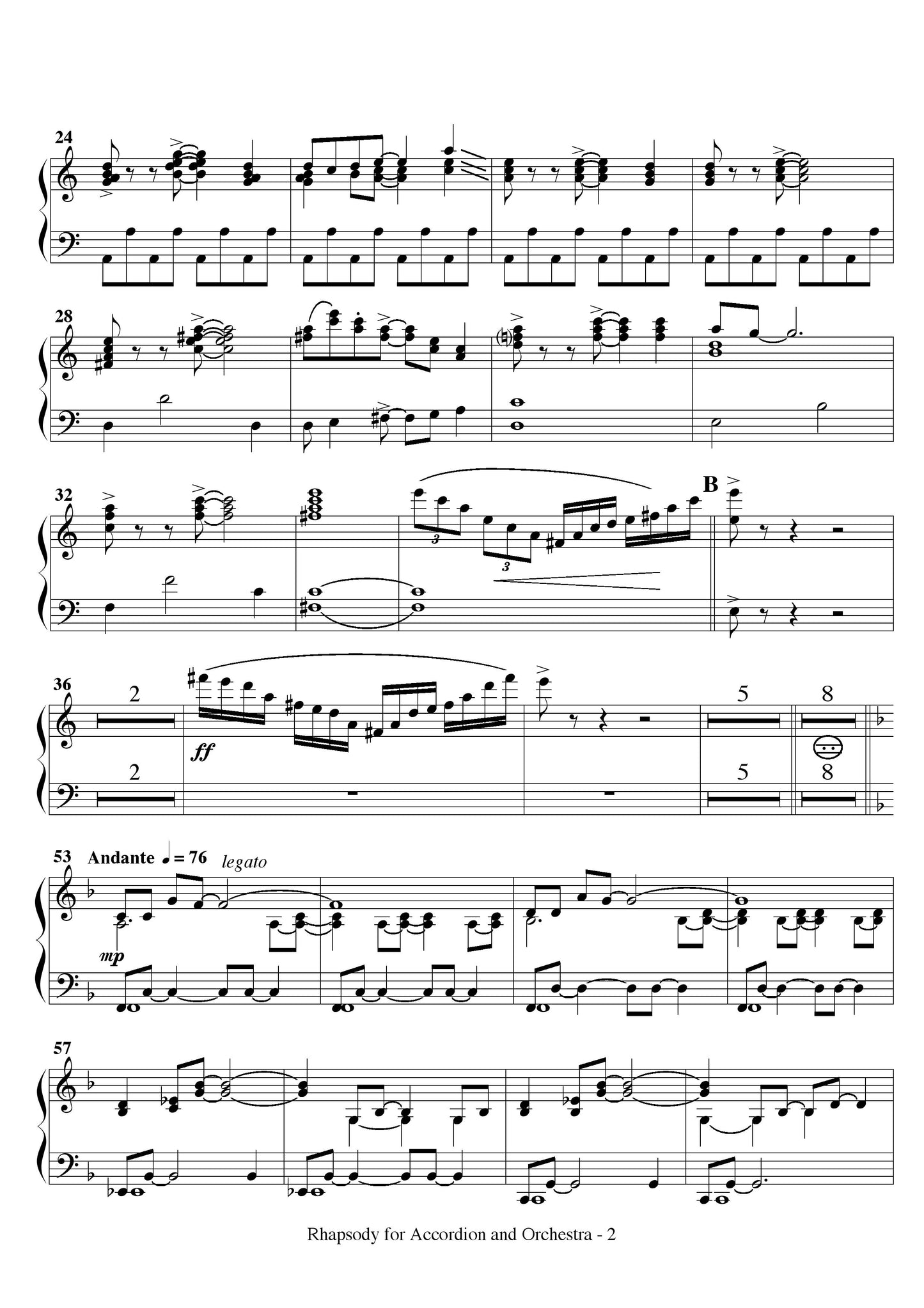 Rhapsody for Solo Accordion and Orchestra (Small orchestra arrangement)