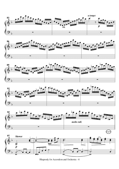 Rhapsody for Solo Accordion and Piano Accompaniment