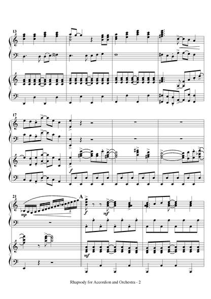 Rhapsody for Solo Accordion and Piano Accompaniment