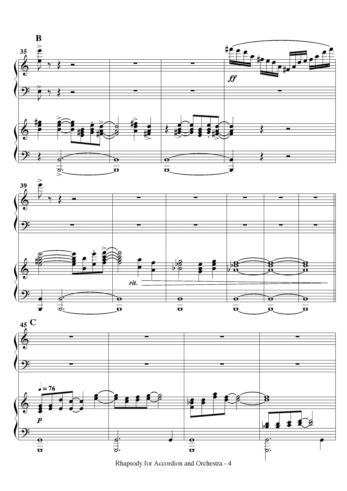 Rhapsody for Solo Accordion and Piano Accompaniment