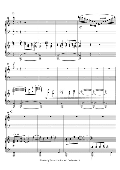 Rhapsody for Solo Accordion and Piano Accompaniment