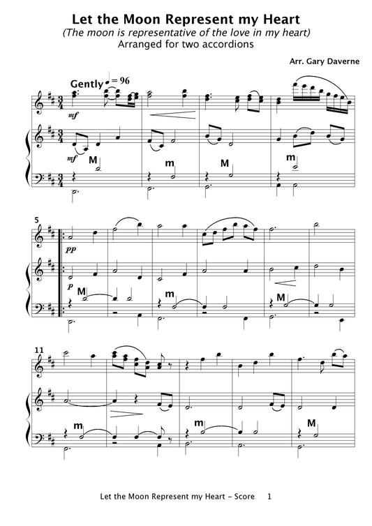 Let The Moon Represent My Heart (for accordion duet)