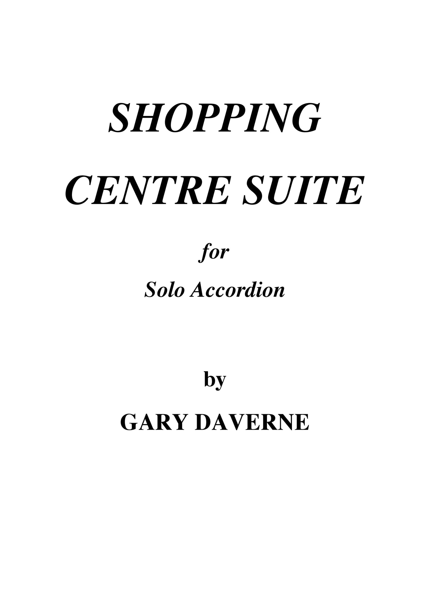 Come Shopping (solo accordion) from Shopping Center Suite