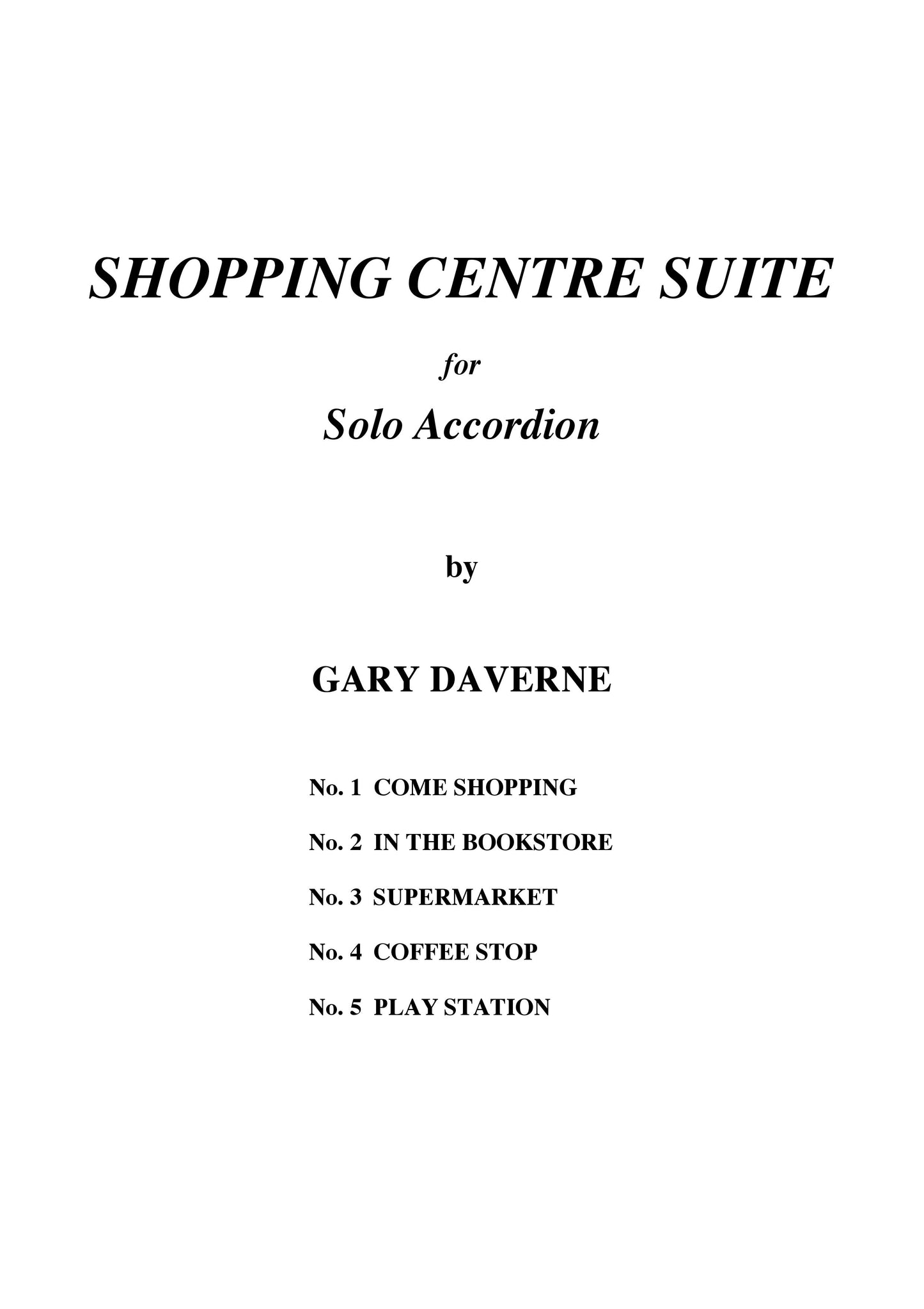Come Shopping (solo accordion) from Shopping Center Suite