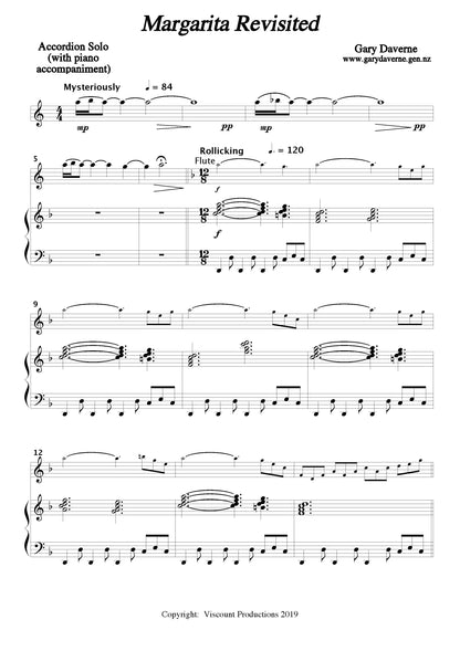 Margarita Revisited - solo accordion & piano accompaniment