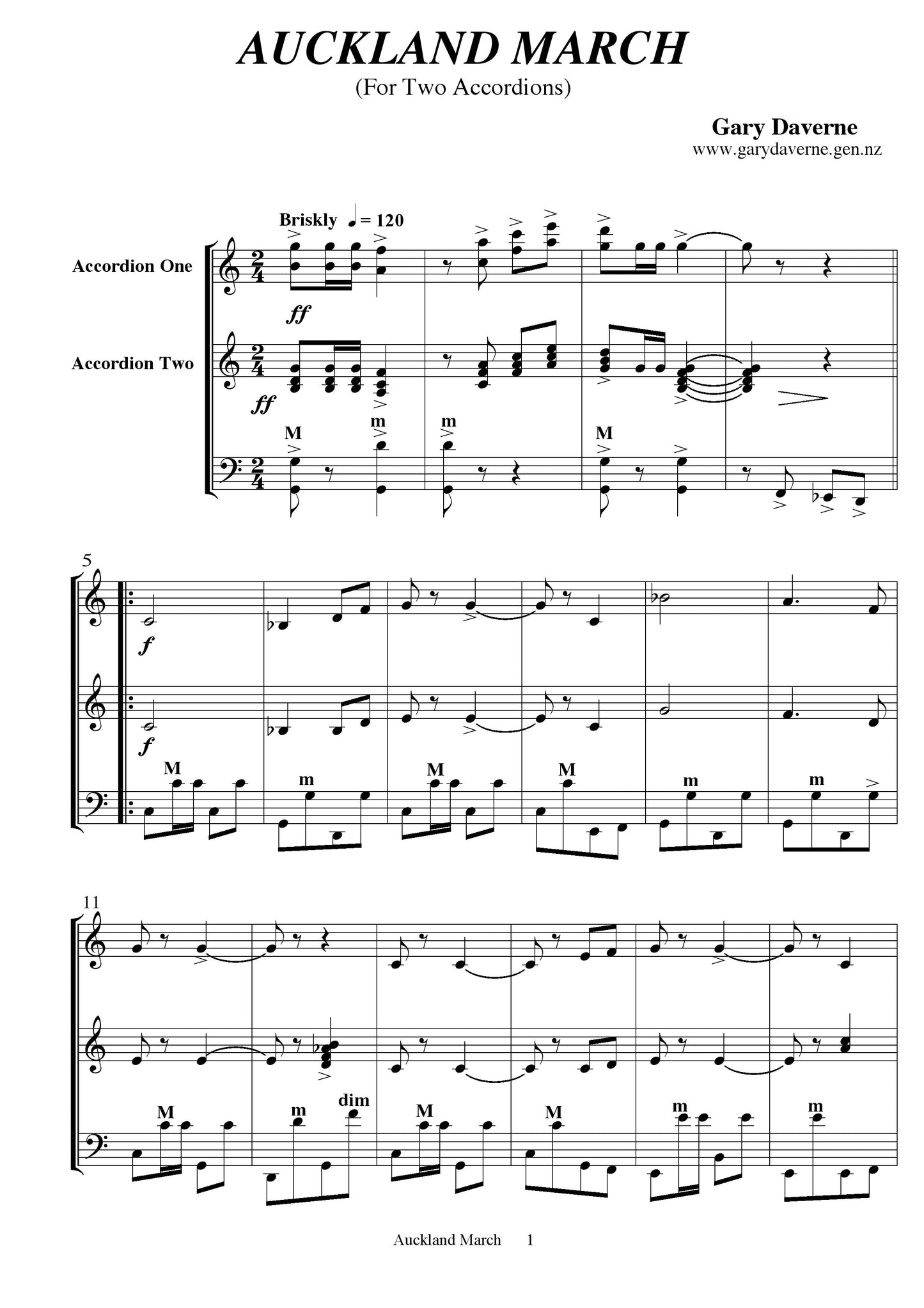 Auckland March (for two accordions)