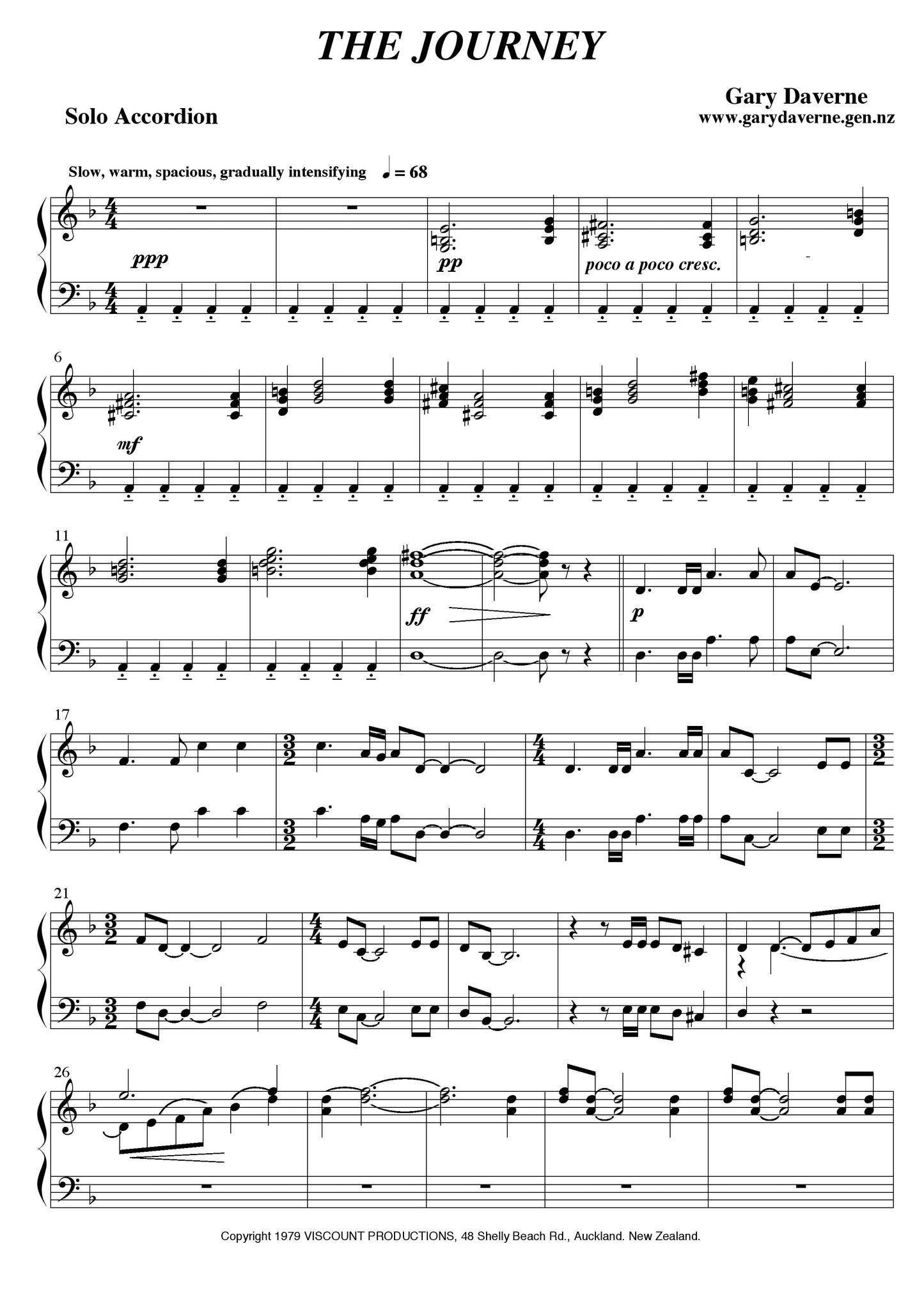 The Journey (for accordion and piano duet)