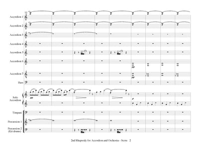 2nd Rhapsody for Solo Accordion and Accordion Orchestra - Score & Parts