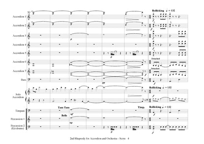 2nd Rhapsody for Solo Accordion and Accordion Orchestra - Score & Parts
