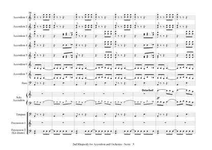 2nd Rhapsody for Solo Accordion and Accordion Orchestra - Score & Parts