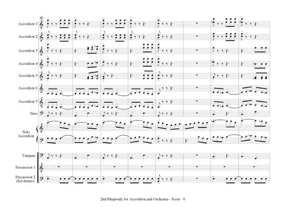 2nd Rhapsody for Solo Accordion and Accordion Orchestra - Score & Parts