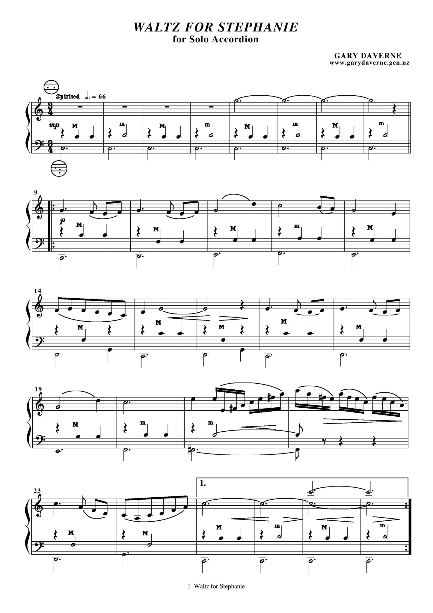 Waltz for Stephanie (solo accordion)