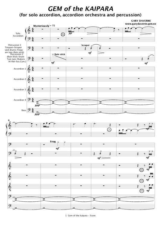 Gem of the Kaipara (for solo accordion and accordion ensemble)