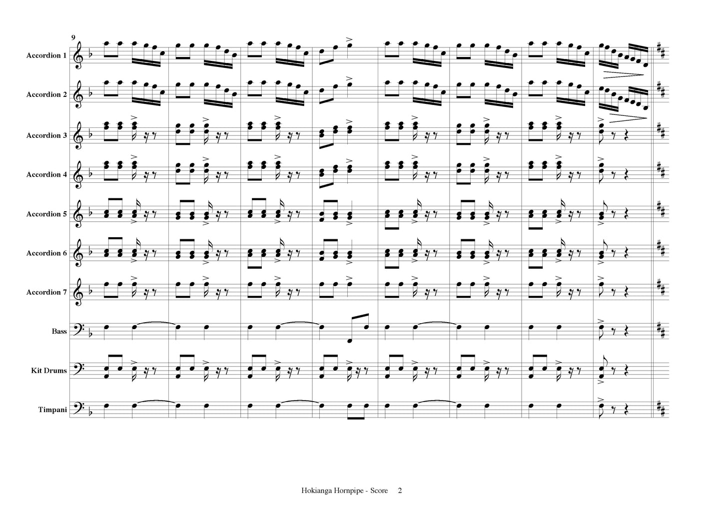 Hokianga Hornpipe (for Accordion Orchestra)
