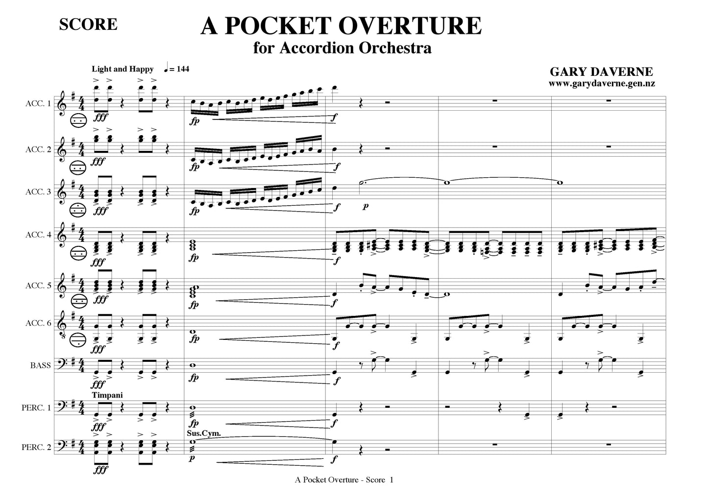 Pocket Overture for accordion ensemble/ orchestra