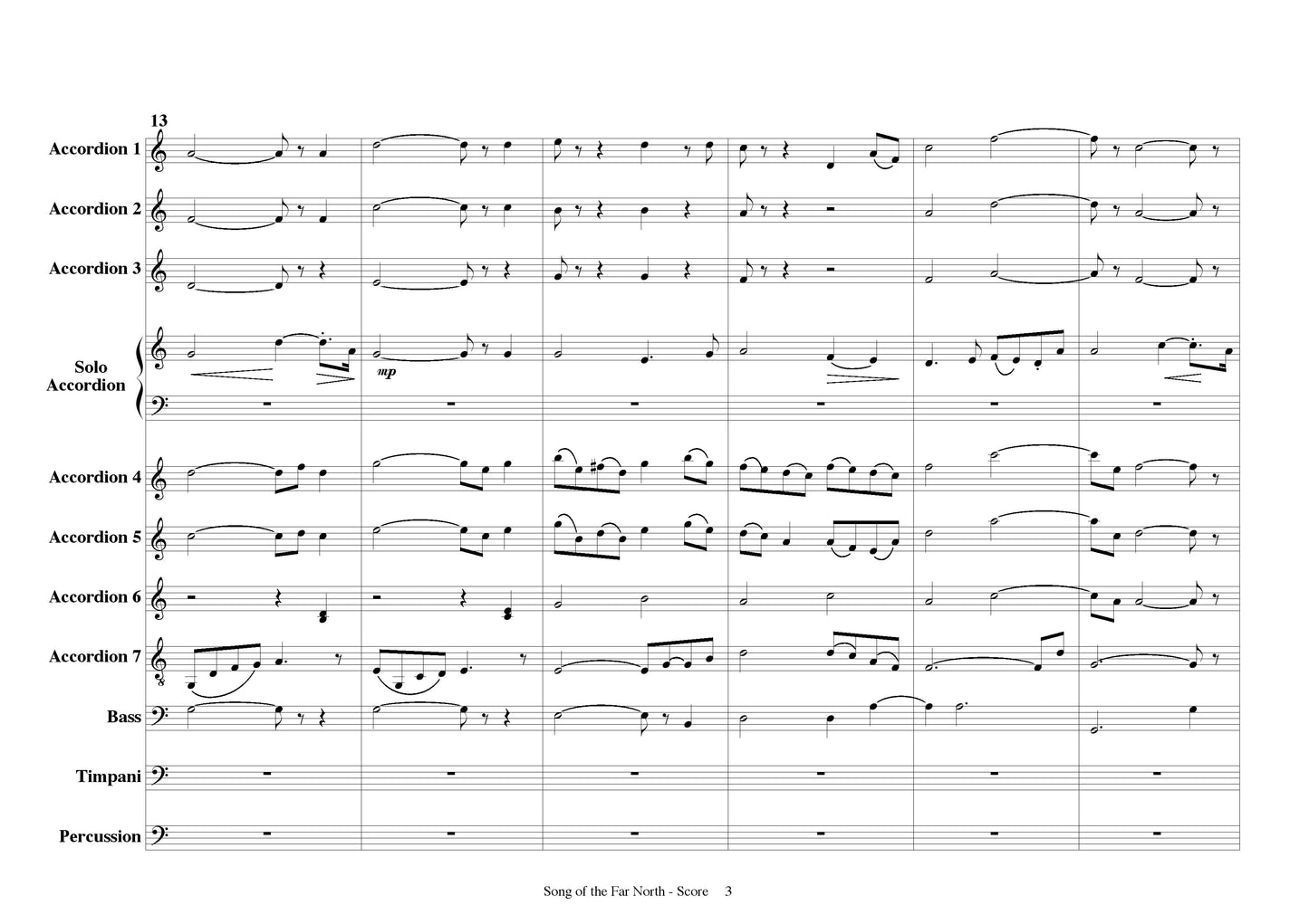 Song of the Far North (for solo accordion and accordion ensemble)