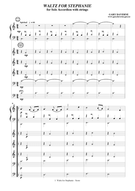 Waltz For Stephanie (for solo accordion and string ensemble)