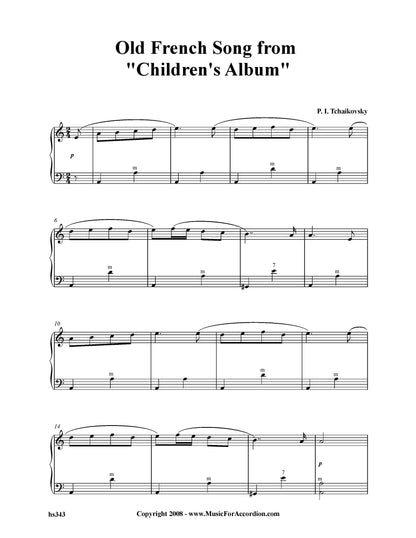Old French Song From “ Children's Album”