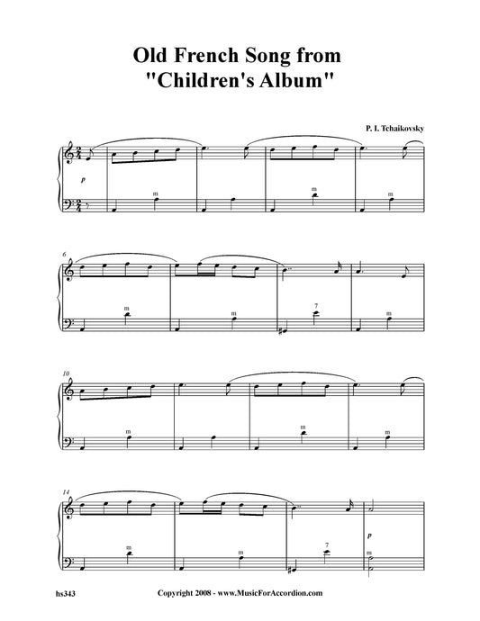 Old French Song From “ Children's Album”