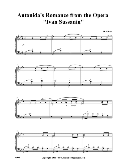 Atonida's Romance From The Opera Ivan Sussanin