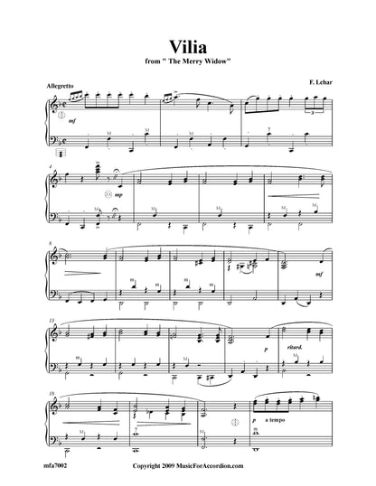 Vilia (from the Merry Widow, Lehar) (Solo)
