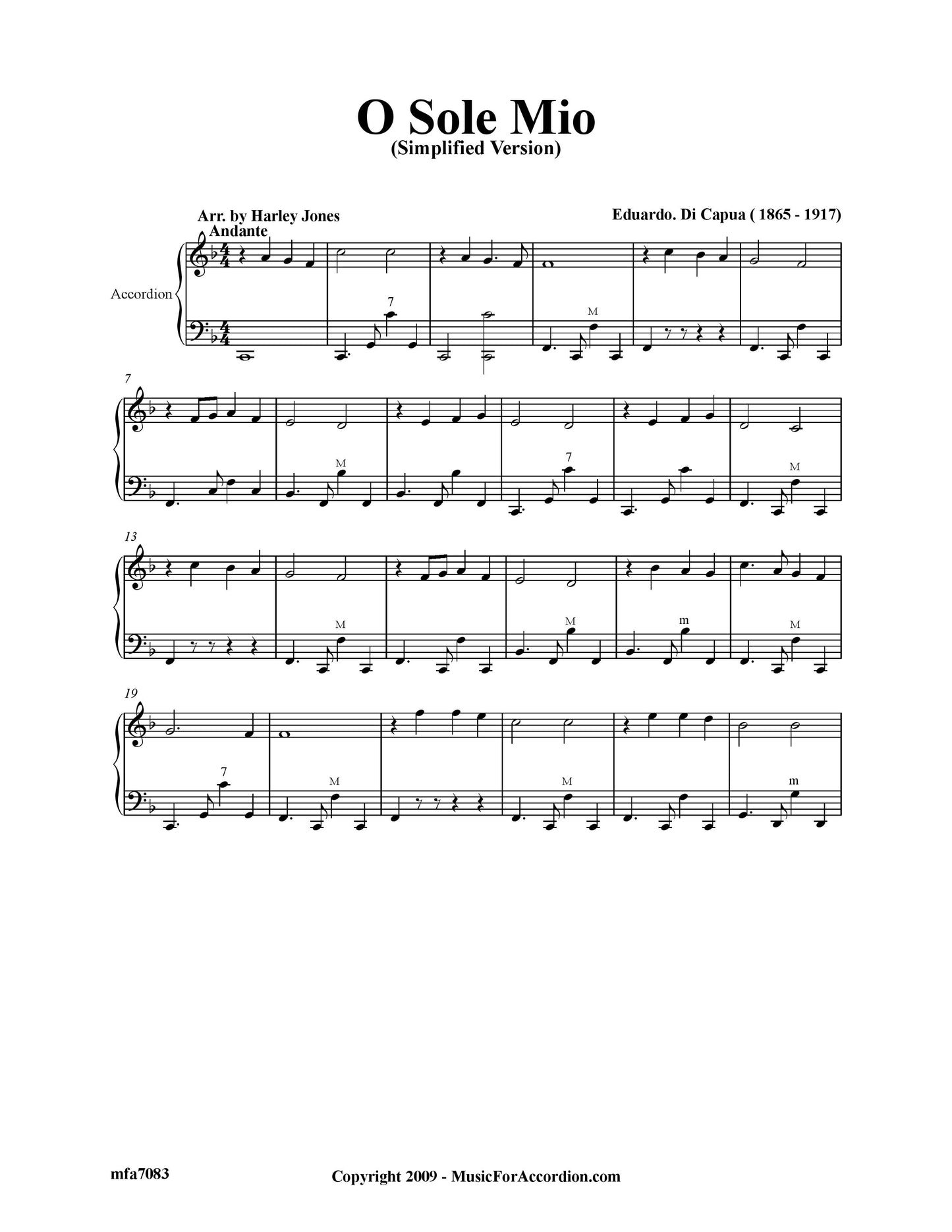 O Sole Mio (Simplified Version) (Solo)