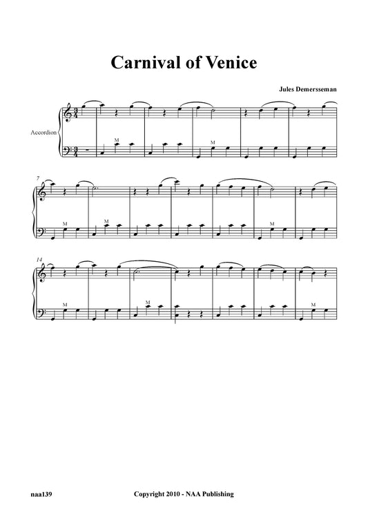 Carnival of Venice Easy Version (J Demersseman) (Solo)