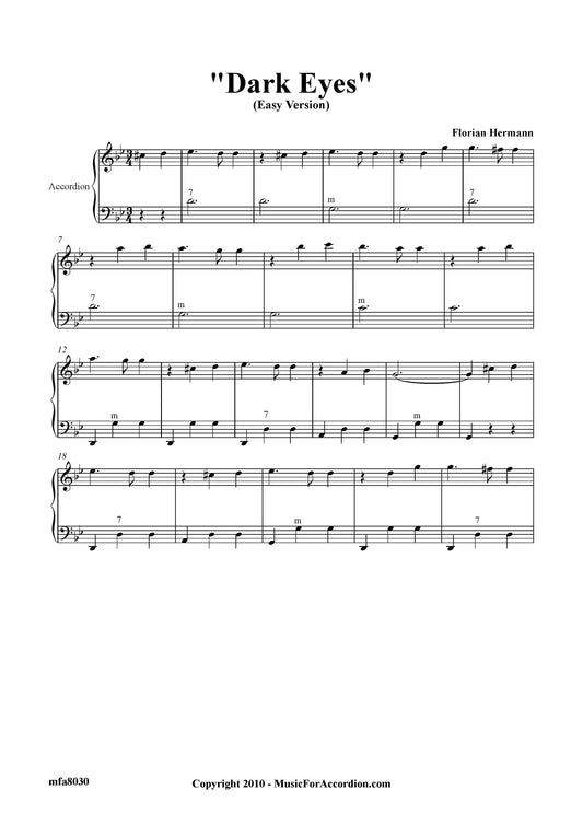 Dark Eyes (Black Eyes) Easy version