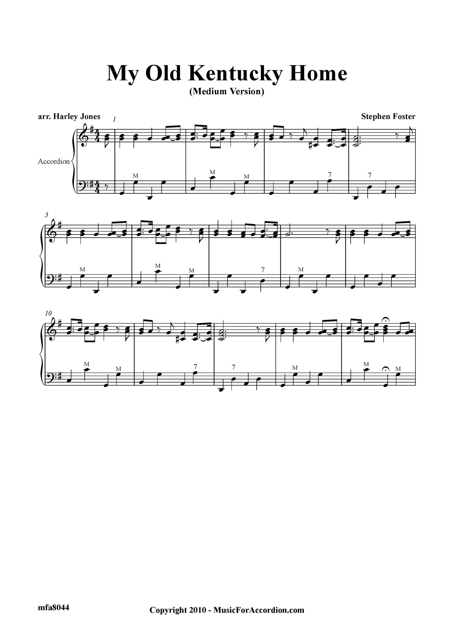 My Old Kentucky Home (Medium Version) (Solo)
