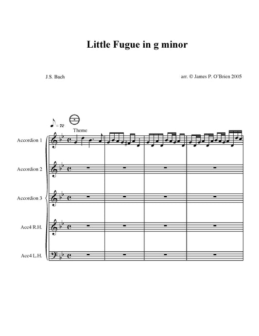Little Fugue in G - Score only