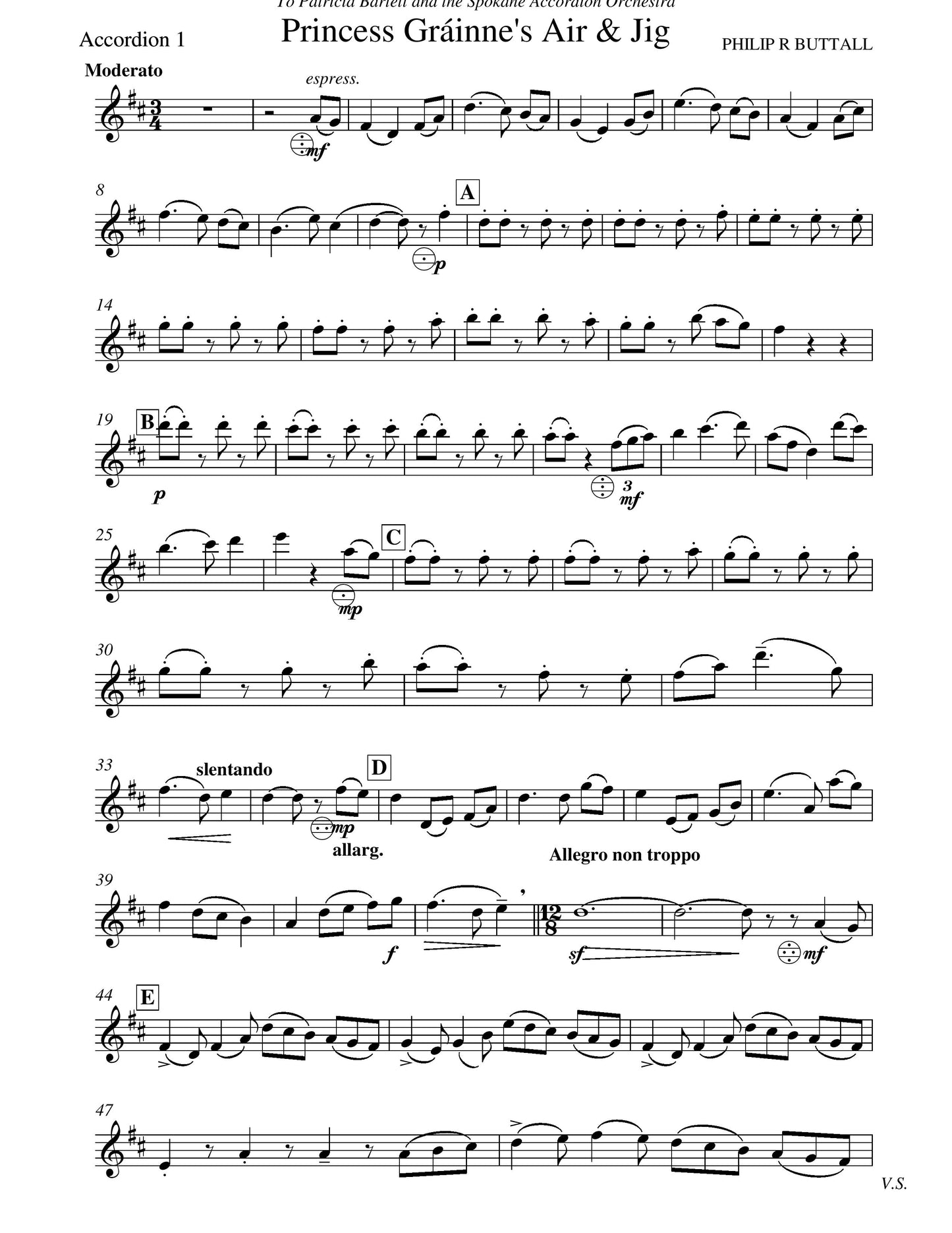 Princess Grainne's Air & Jig (score & parts)