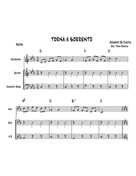 Torna A Sorrento (in 3 parts with score)