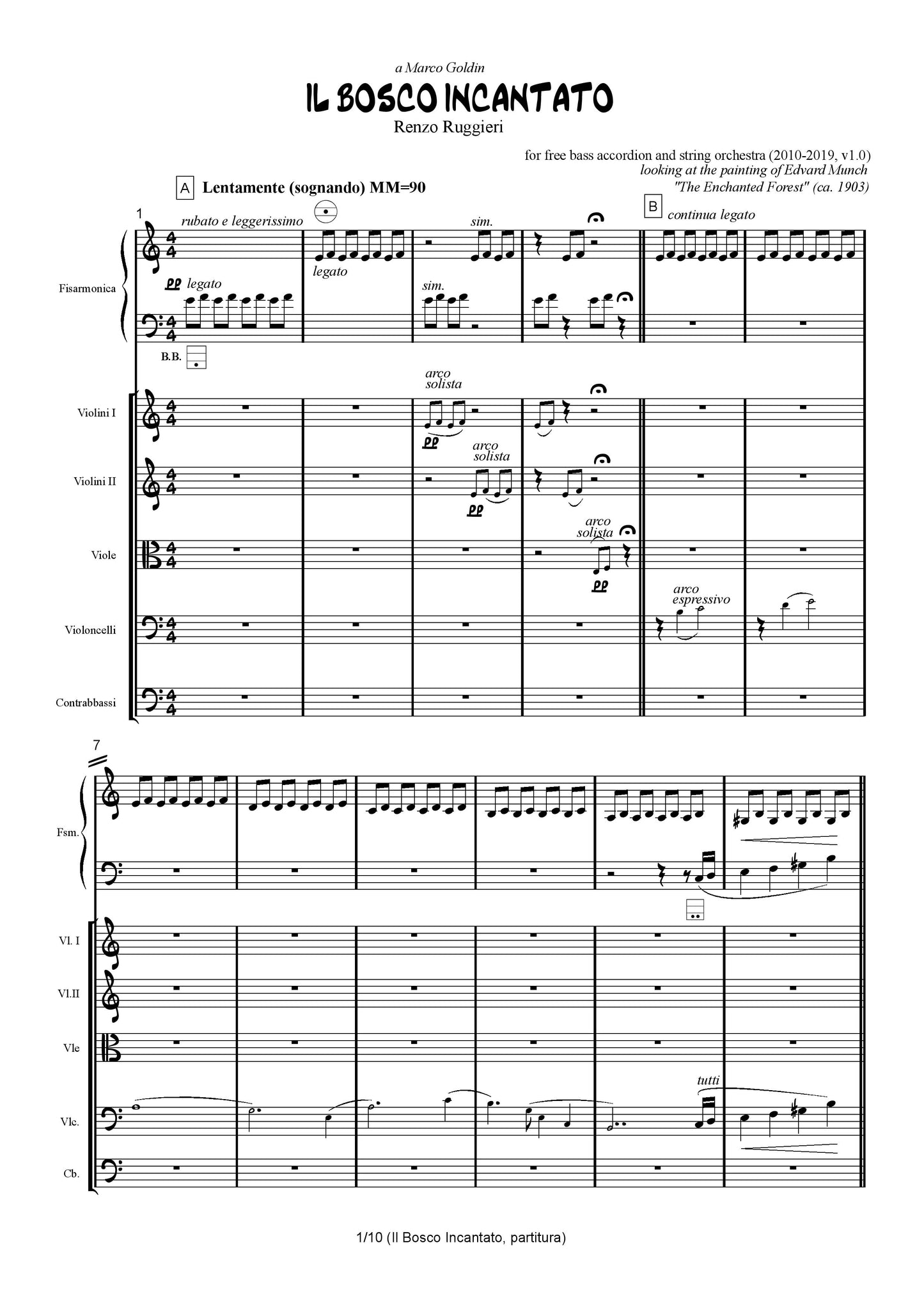 Il Bosco Incantato (for free bass accordion, and string orchestra)