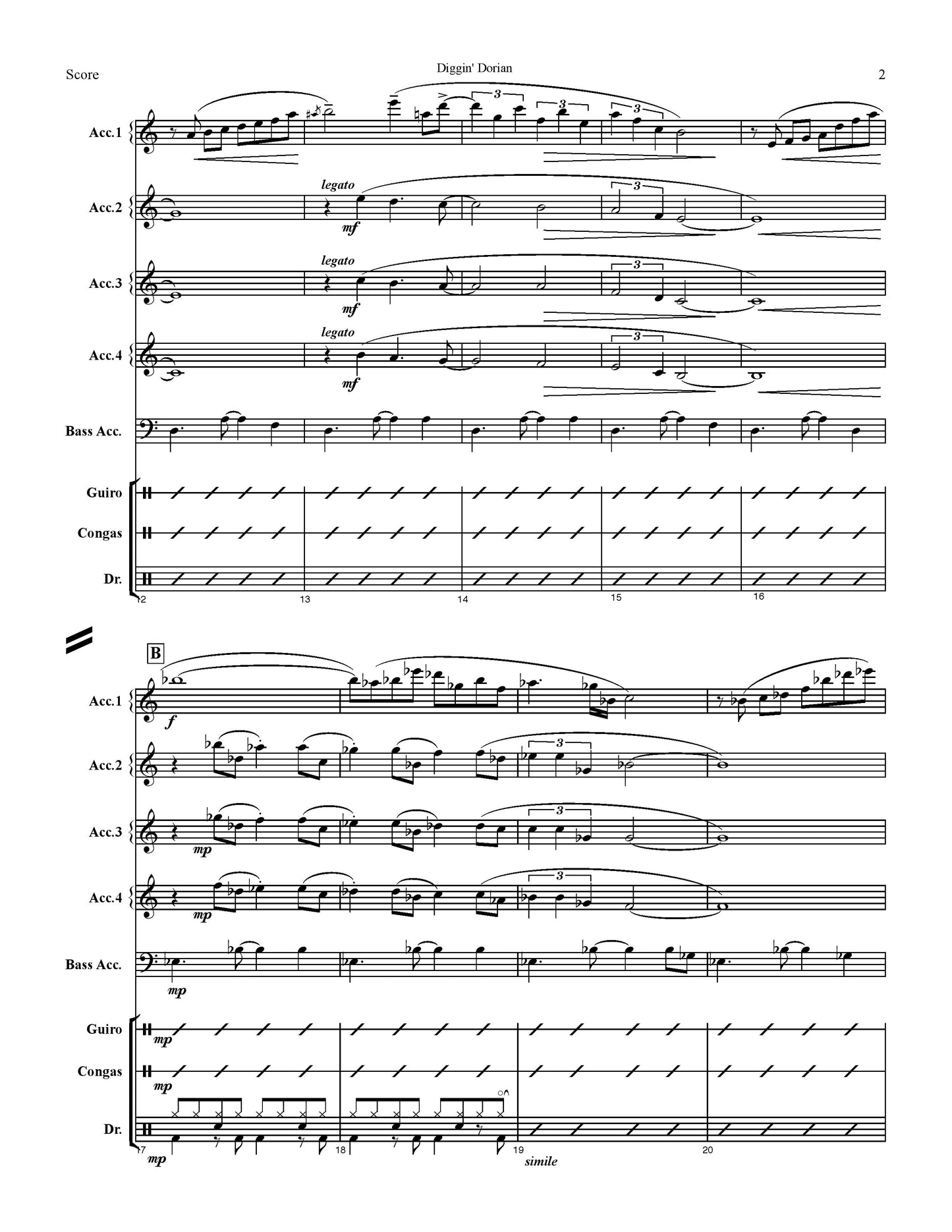 Diggin' Diggin' Dorian Score & Parts (Ensemble/Orchestra)