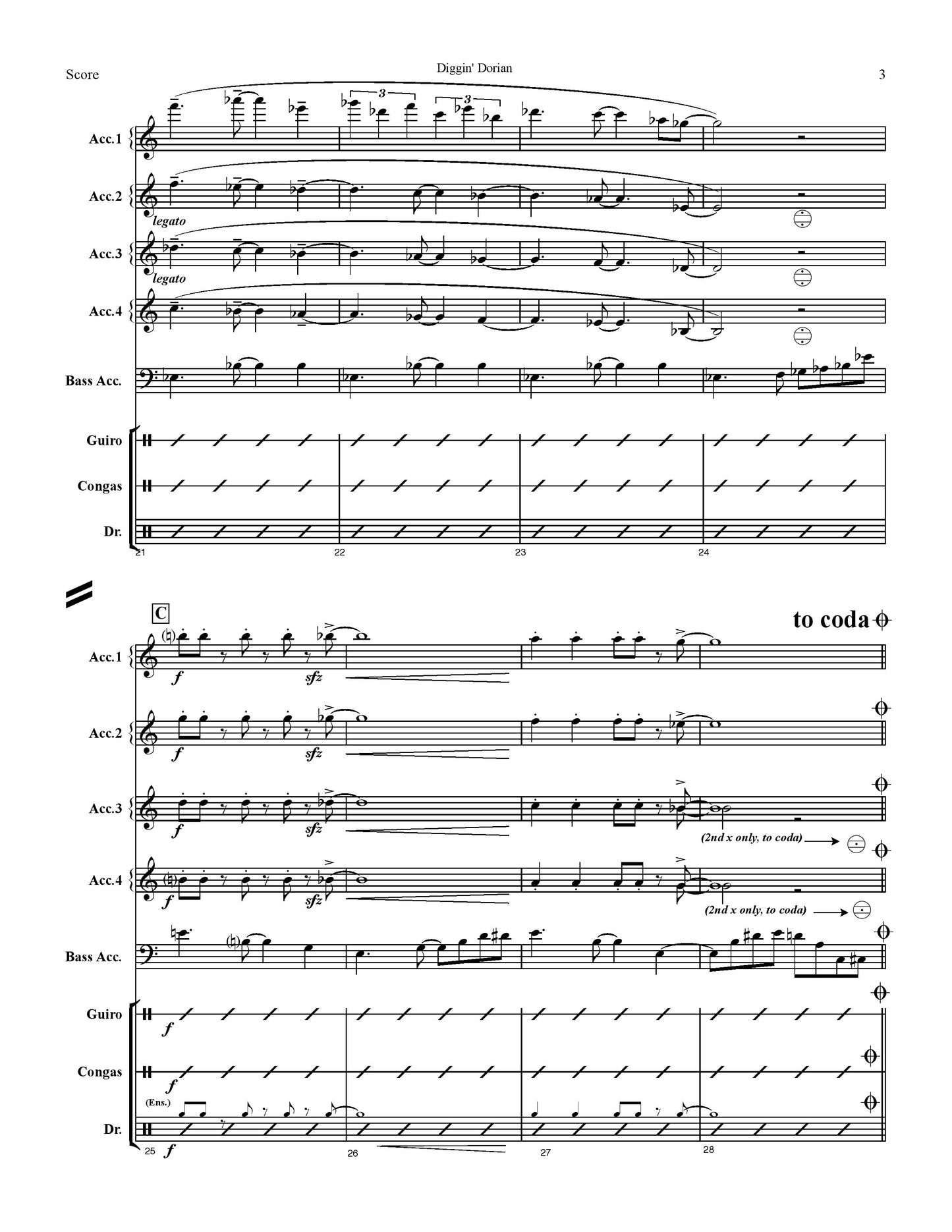 Diggin' Diggin' Dorian Score & Parts (Ensemble/Orchestra)