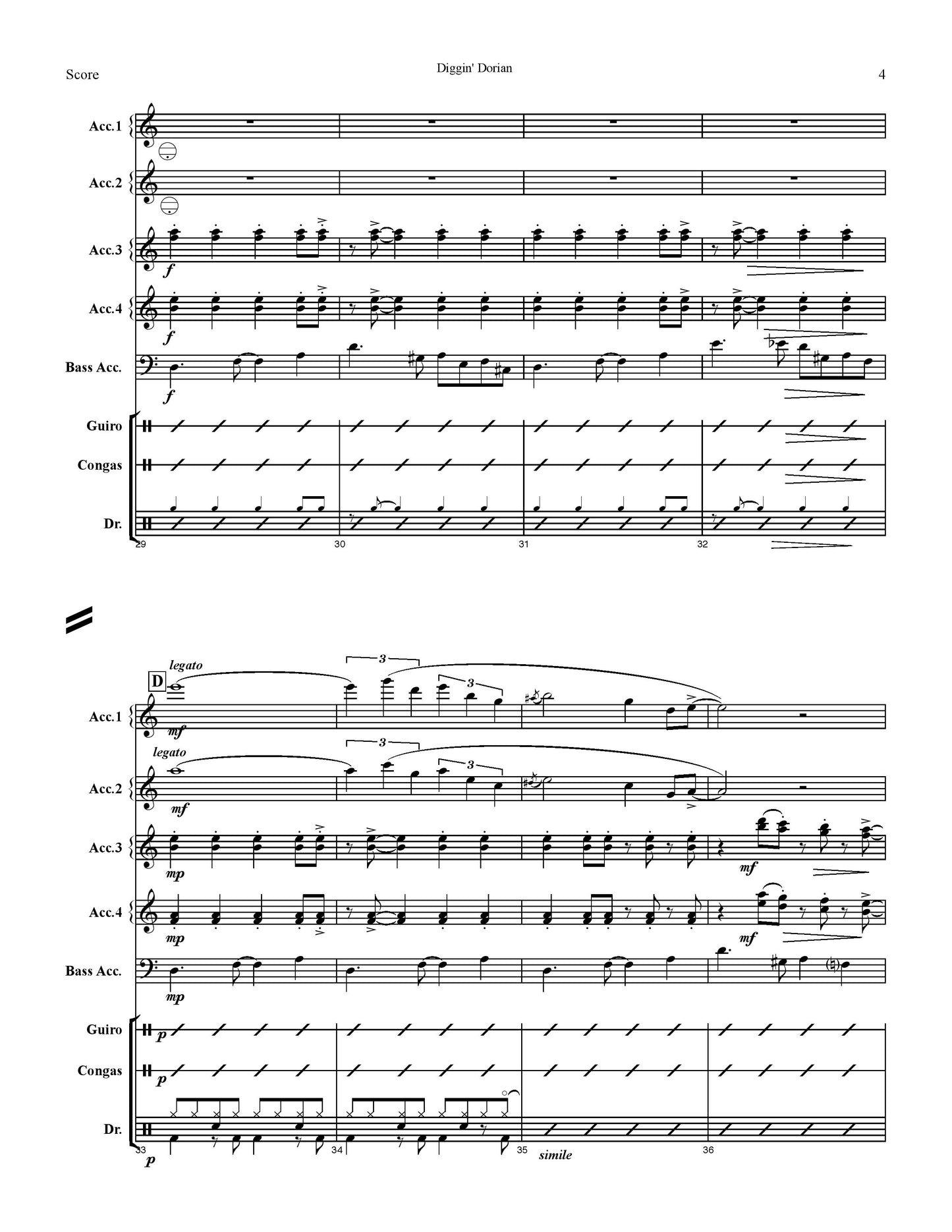 Diggin' Diggin' Dorian Score & Parts (Ensemble/Orchestra)