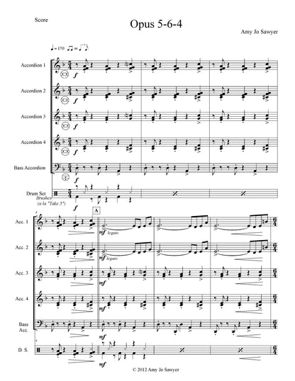 Opus 5-6-4 Score & Parts